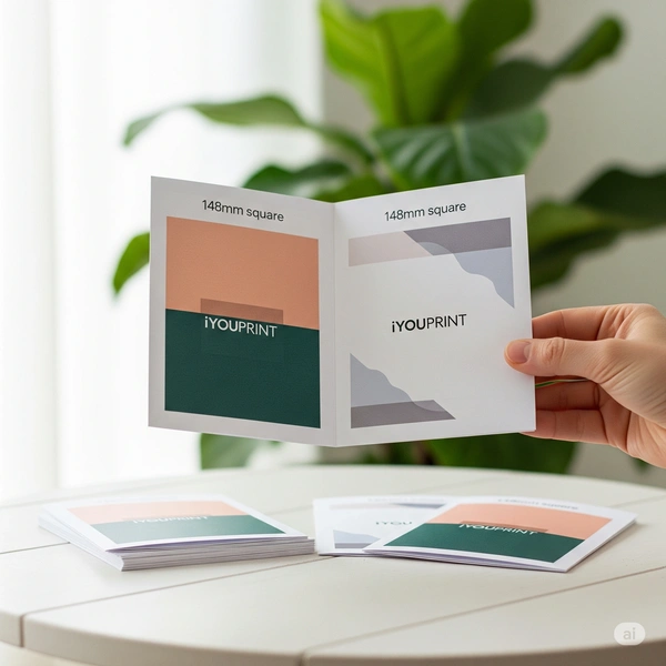  148mm Sq Half Fold Leaflet