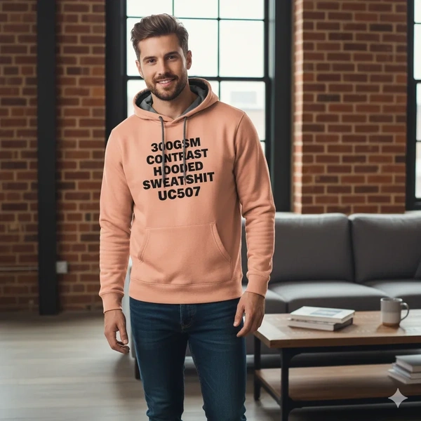  300gsm - Contrast - Hooded - Sweatshirt -  - Uc507